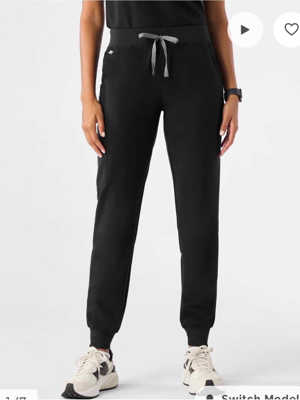 FIGS High Waisted Zamora Jogger Scrub Pants Black Technical Collection XXL